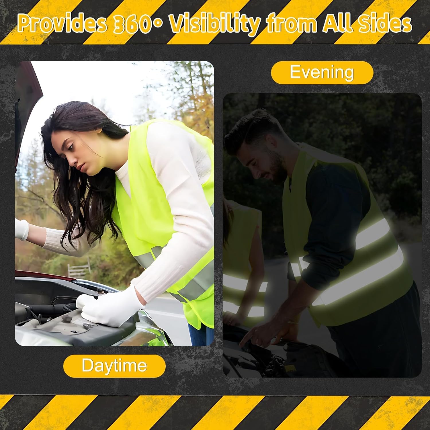 20 Pezzi Gilet di Sicurezza, Giubbotto di Sicurezza Riflettente, Giubbotto Catarifrangente Auto, Gilet di Sicurezza ad Alta visibilità, Gilet Catarifrangente
