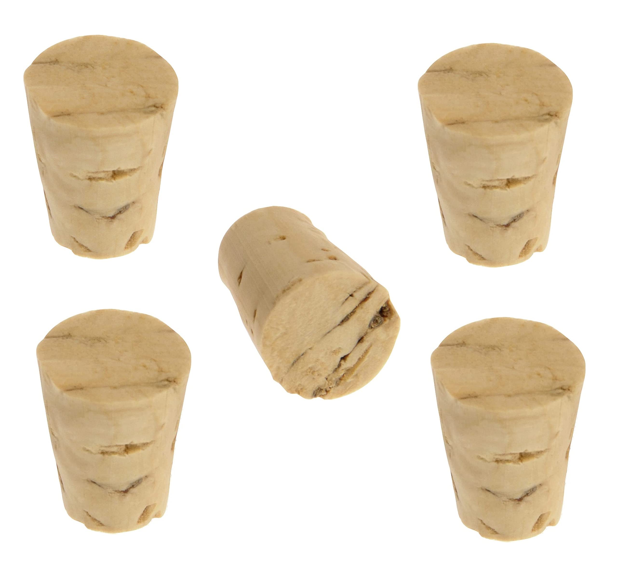 A VERY TINY Tapered Cork SIZE #0 13mm x 09mm x 07mm Real Wood Fits Some Antique Salt and Pepper Shakers (Pack of 5)