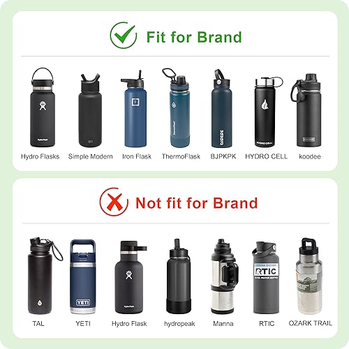 Miniatura 2 de Tapa de popote para botella de agua de boca ancha Hydroflask, tapa de popote de repuesto, mango flexible, apto para botellas de boca ancha de 12,