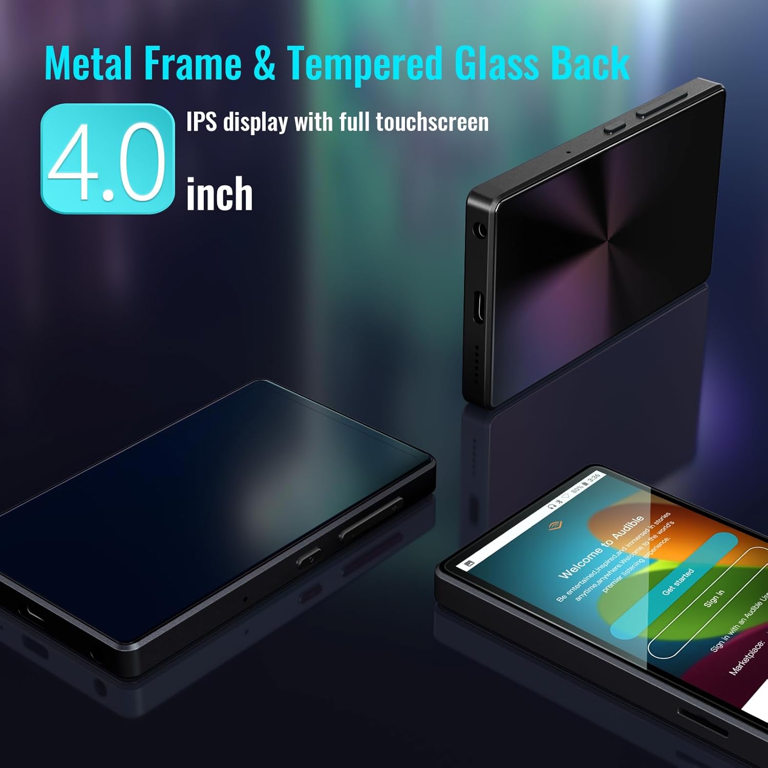 Luoran M4B MP3 Player showing Bluetooth connectivity