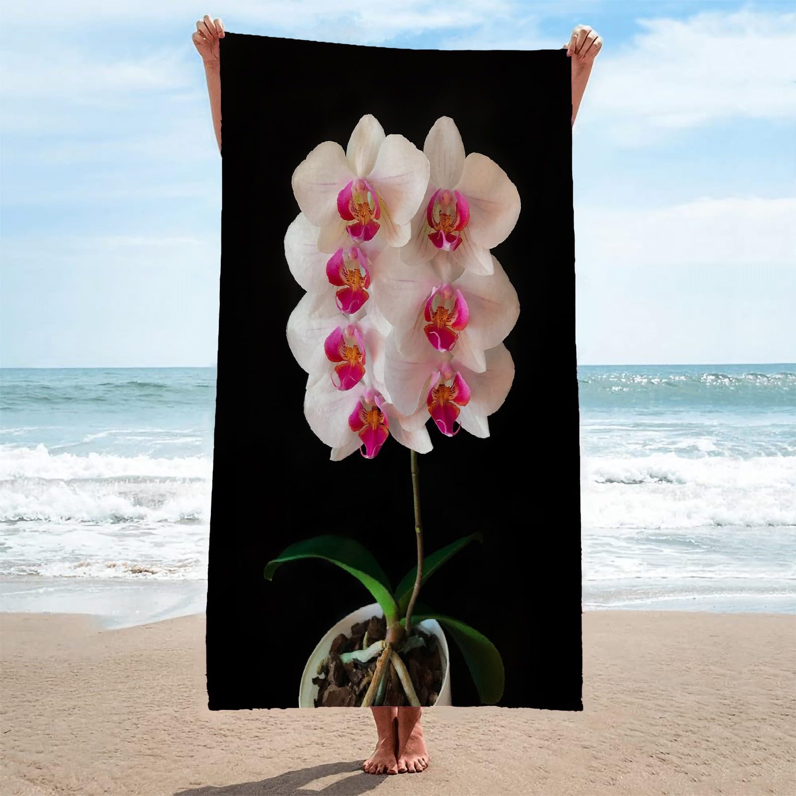 Toalla Playa Blanco Toallas Playa Grande Microfibra Anti Arena Flores Playa Toallas para NiñA NiñO Adulto Piscina Toalha de Praia Mujer Hombre 200x200cm