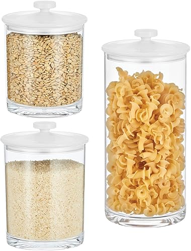 mDesign Botes organizadores herméticos de almacenamiento para boticarios recipientes acrílicos para cocina soporte de organización para despensa