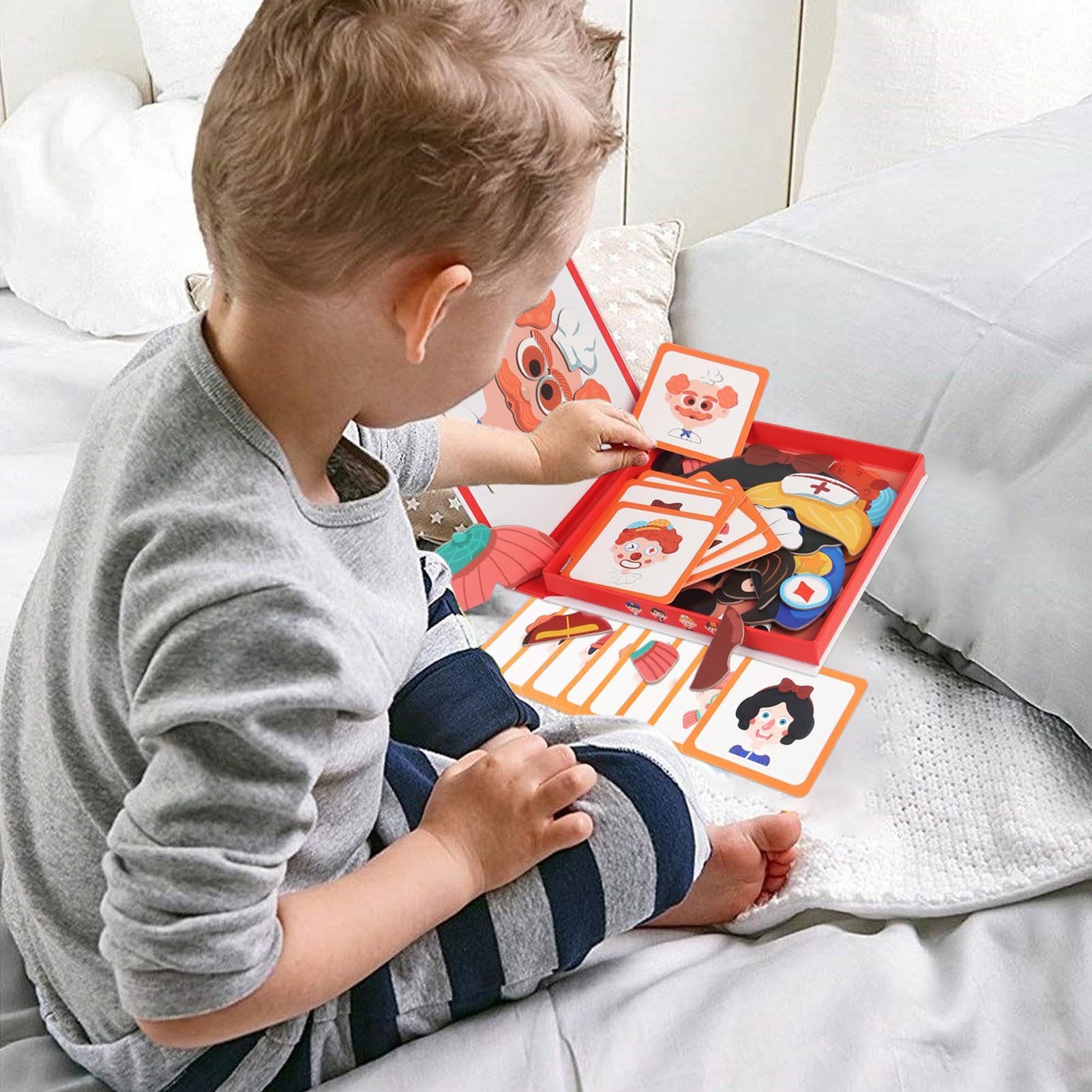 Magnetpuzzlespielzeug, Magnetpuzzle,Sensorische hölzerne Reisebereich Magnetaufkleber Puzzler - Passendes Puzzletafel, Bildungslernspiel für Zuhause, Auto