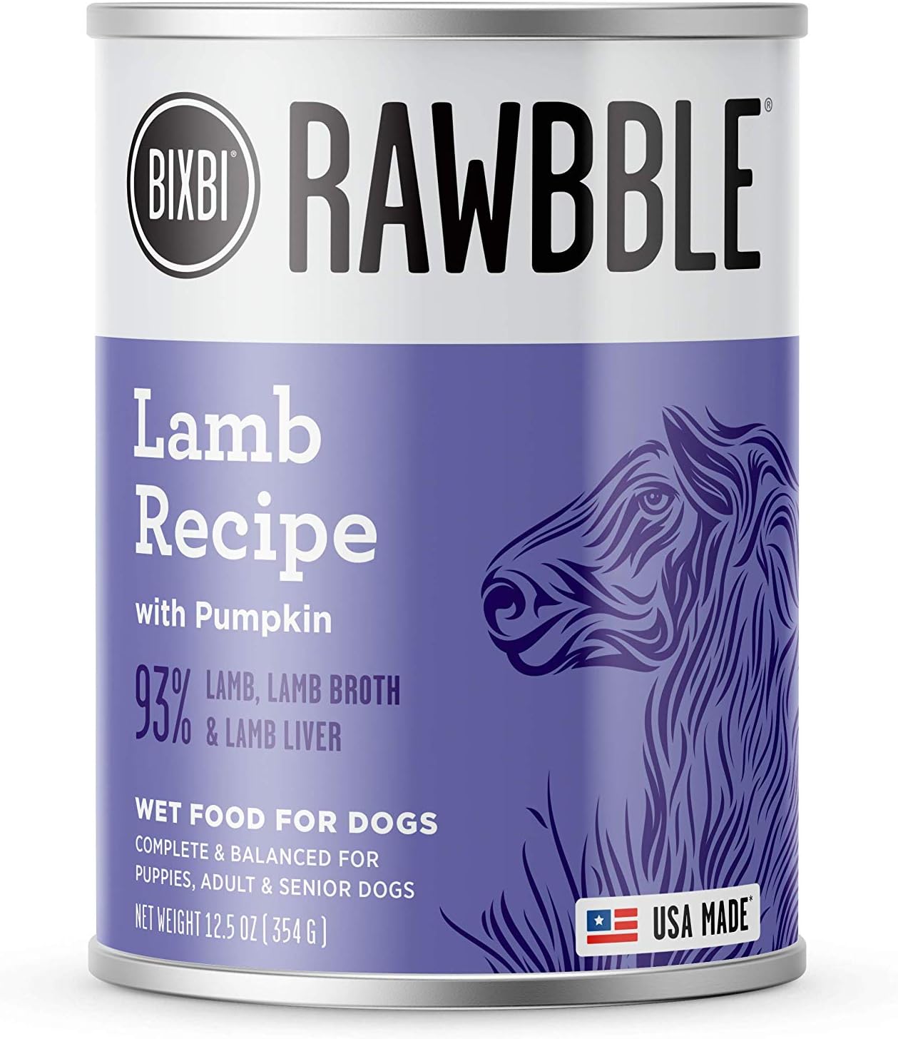 BIXBI Rawbble Canned Wet Dog Food, Lamb Recipe, 12.5 Ounce (Pack of 12) Pet Supplies