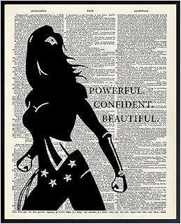 Powerful Confident Beautiful Woman Dictionary Art, Home Decor - Inspirational Wall Art Print, Poster - Gift for Superheroes, Comic Book Fan, Women - 8x10 Unframed Motivational Girls Room Decoration