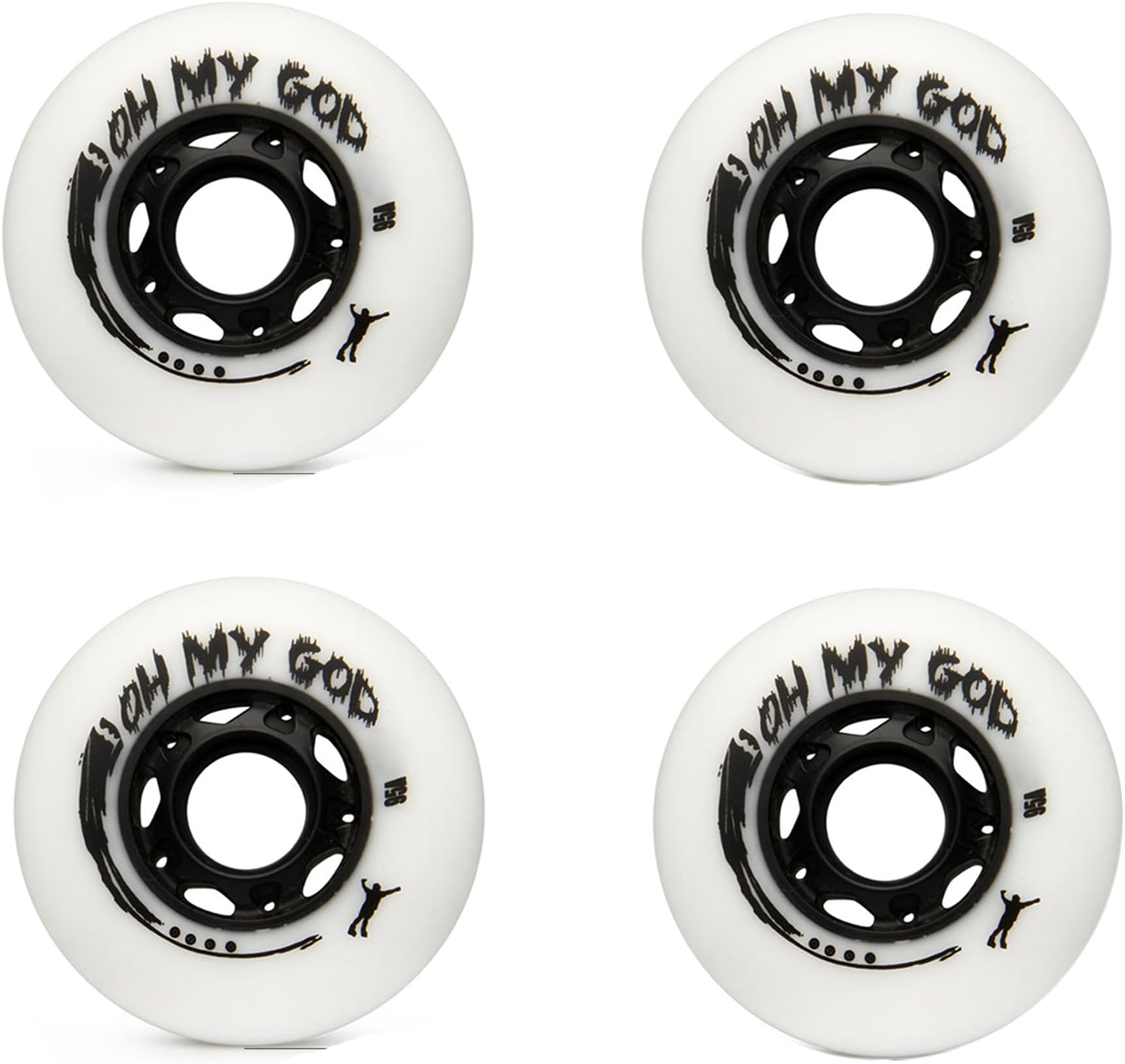 JCXYL EV 4 Pack Inline Skate Wheels Indoor Outdoor 95A Inline Roller Skate Hockey Brake PU Wear-Resistant Wheel for 72mm 76mm 80mm Diameter