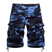 Algopix Similar Product 3 - Mens Multi Pockets Camo Cargo Shorts