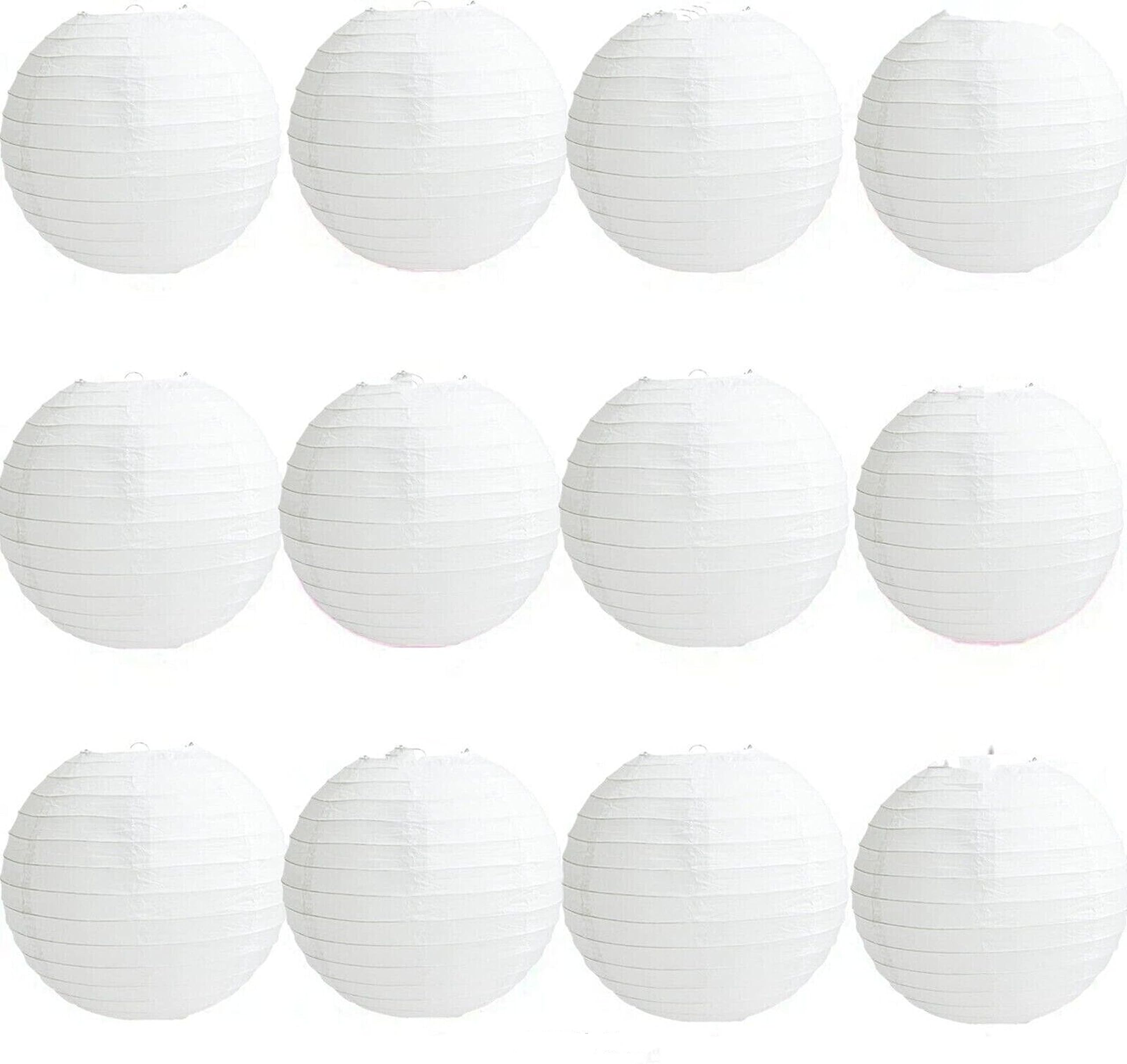 A Liittle Tree 12 x White New Round Paper Lanterns Lamp Wedding Birthday Party Decorations (12")