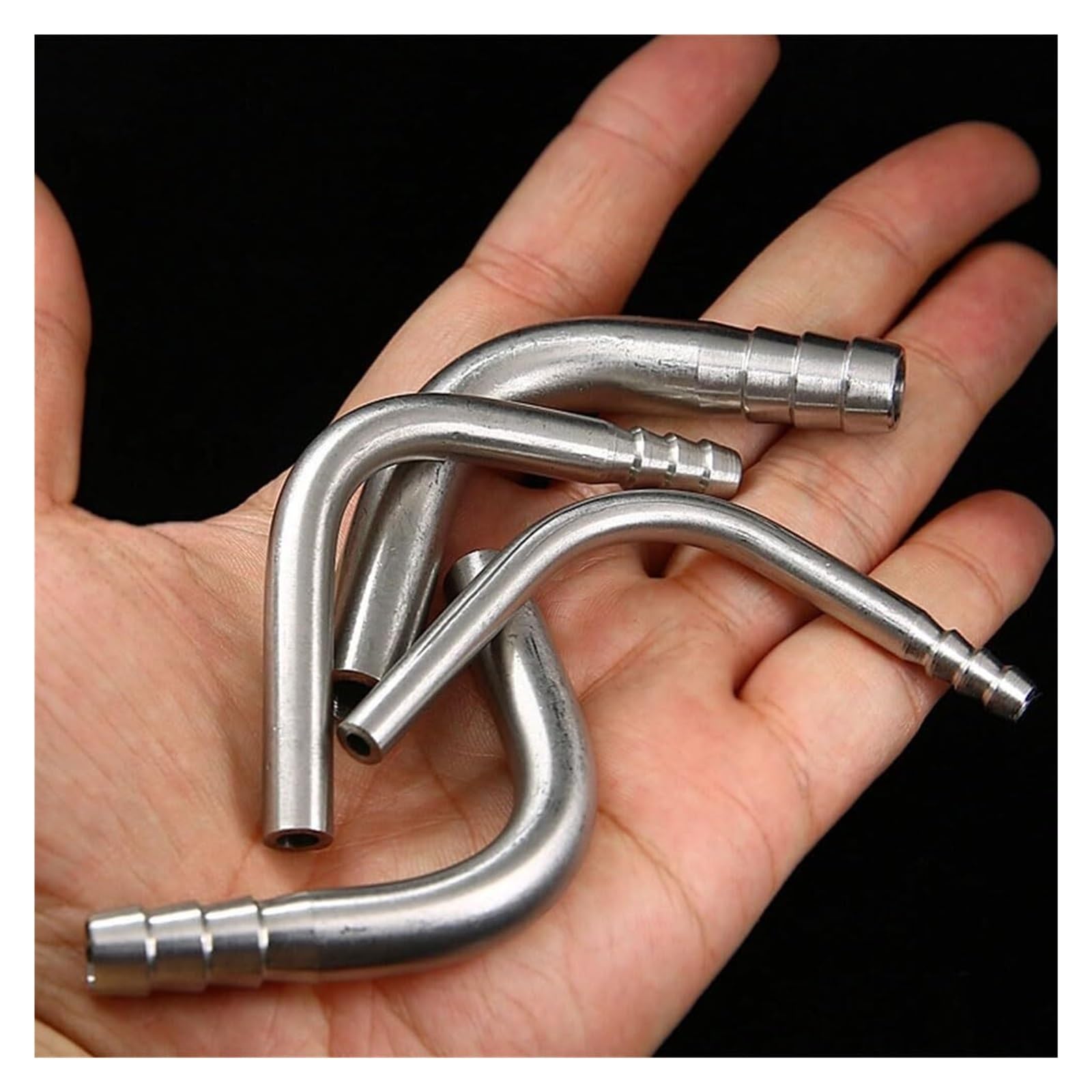 Edelstahl 90 Grad Rohrbogen Pagodenbogen, 6mm 8mm 10mm 12mm 14mm 16mm 20mm 25mm Einzelkopf geschweißter Winkelverbinder, 1 Stück(12MM)