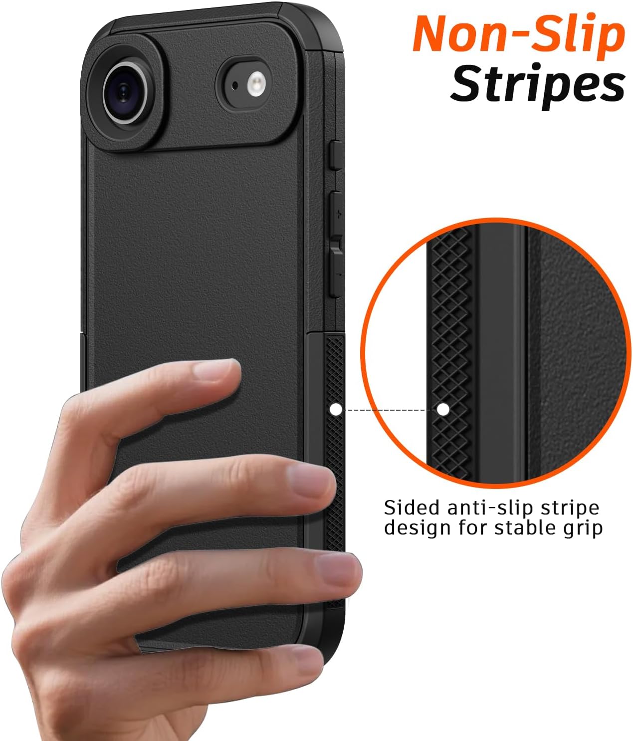 Diverbox Magnetic for iPhone Air Case-(Compatible with MagSafe) Heavy Duty Protection Phone Case with Camera Control Button with Screen Protector Shockproof Drop-Proof 6.5 inch (Black)