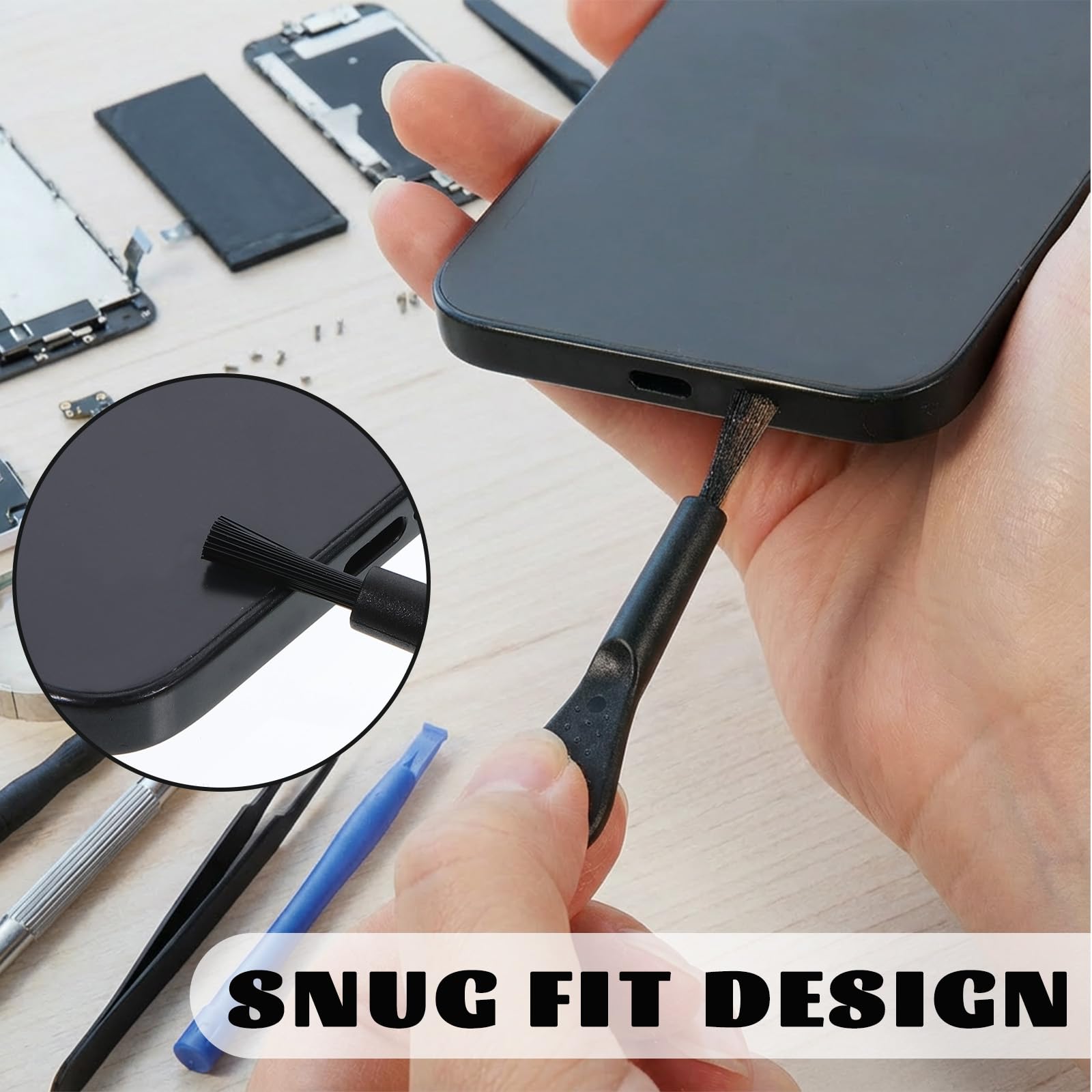 20 sztuk zestaw do czyszczenia telefonu komórkowego USB C szczotki do czyszczenia głośników telefonu szczotka do czyszczenia słuchawki telefonicznej mini szczotka czyszcząca bez zatykania do 16 17 Pro