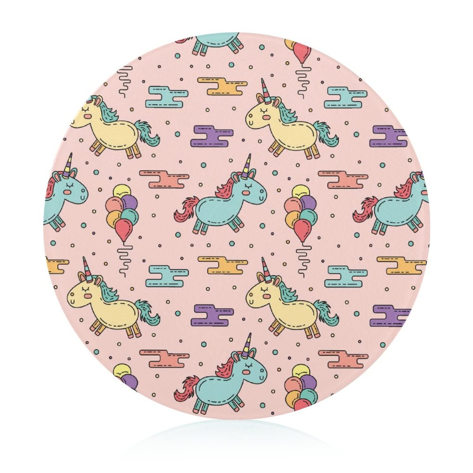 Plaque de cuisine licorne 20 cm verre trempé antidérapant hygiénique