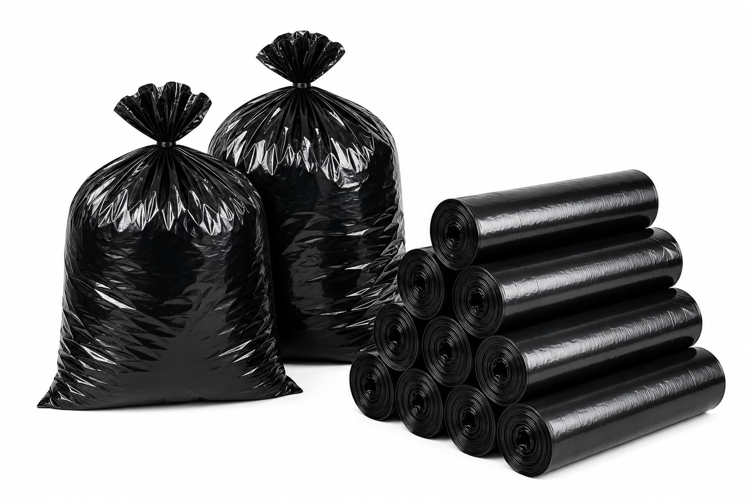 Premium Garbage Bags 180 Pcs - Medium Size 19 x 21 Inches|Leakproof|Odour Free|Strong Garbage Bags Medium Size - Pack of 6|30 Pieces Each, Black-picture-38