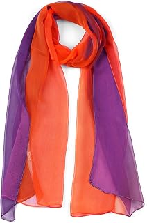 uxcell Long Chiffon Lightweight Sheer Wedding Scarf Silky Gradient Color Party Shawl Spring Summer Beach Wrap for Women