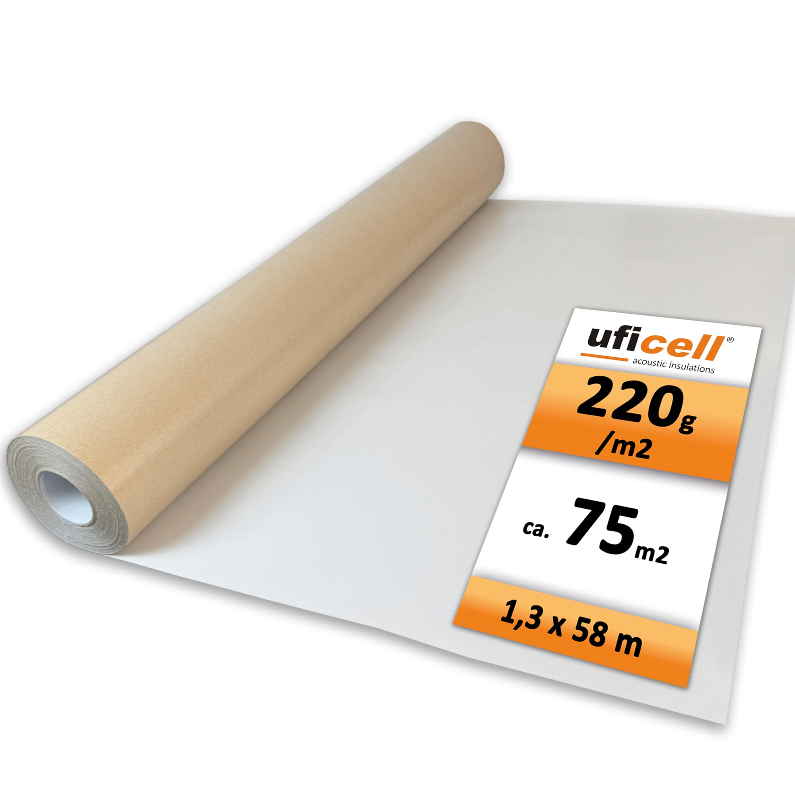 uficell® Milchtütenpapier Basic Flächengewicht: ca. 220 g/m² | Format: ca.1,30 m x 58 lfm/Rolle Rollengröße: ca. 75 m²