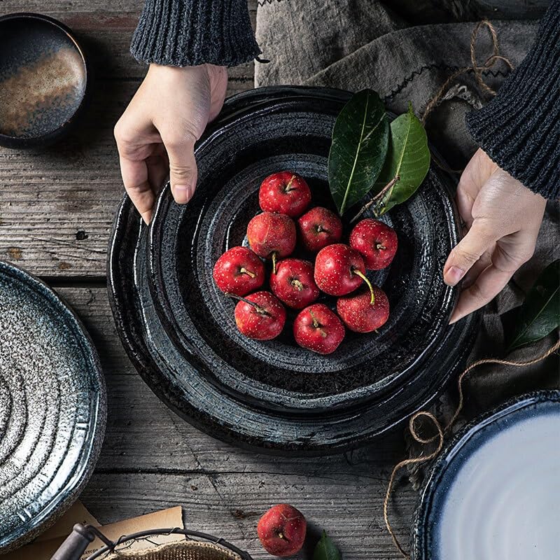 Talerz na przekąski Pojemniki na przekąski Japoński styl Ceramiczny talerz do sushi Kreatywna zastawa stołowa Talerz obiadowy Talerz na warzywa Płaski talerz Talerze deserowe Taler(C)