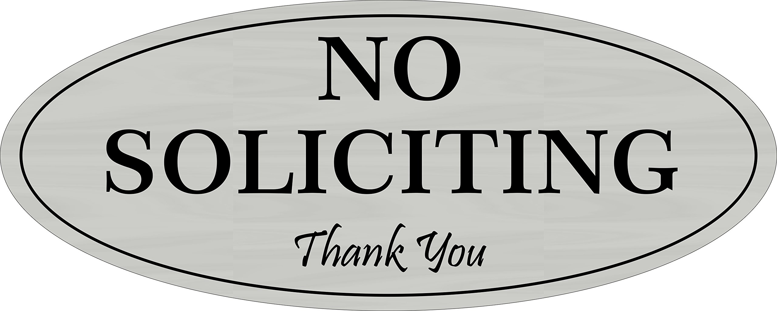 Supply360 Premium Oval No Soliciting, Thank You, Small, 2