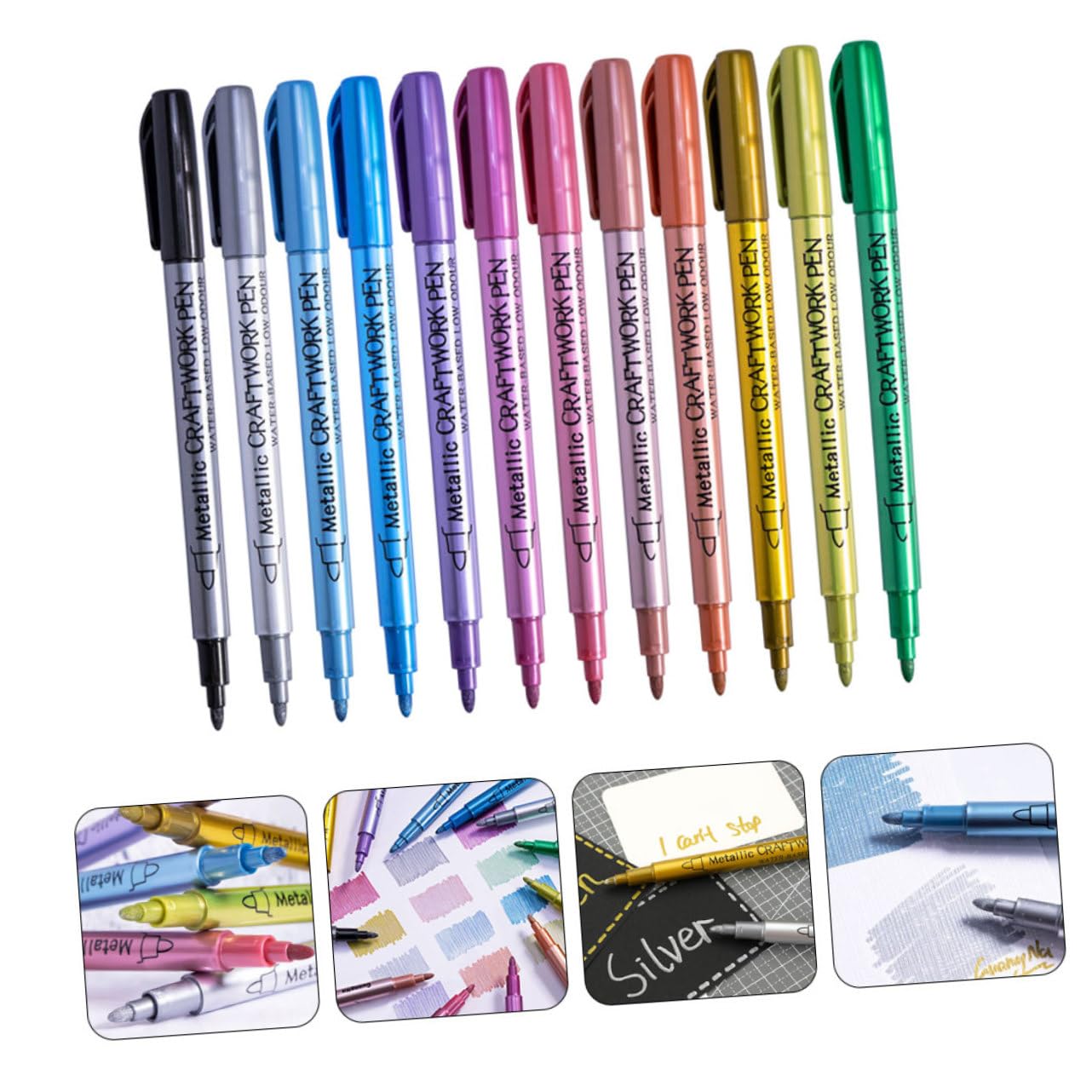 Lurrose 36pièces Métalliques Pour Peinture Feutres Multicolores Pour Toile Et Pneus De Peinture Pour