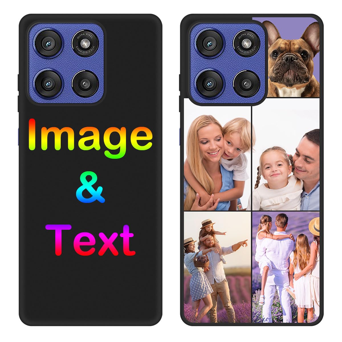 Custom Phone Case for Motorola Moto G Stylus 5G 2025,Personalized 5 Photos Text Name Phone Case Customized Picture Anti-Scratch Soft Protective TPU