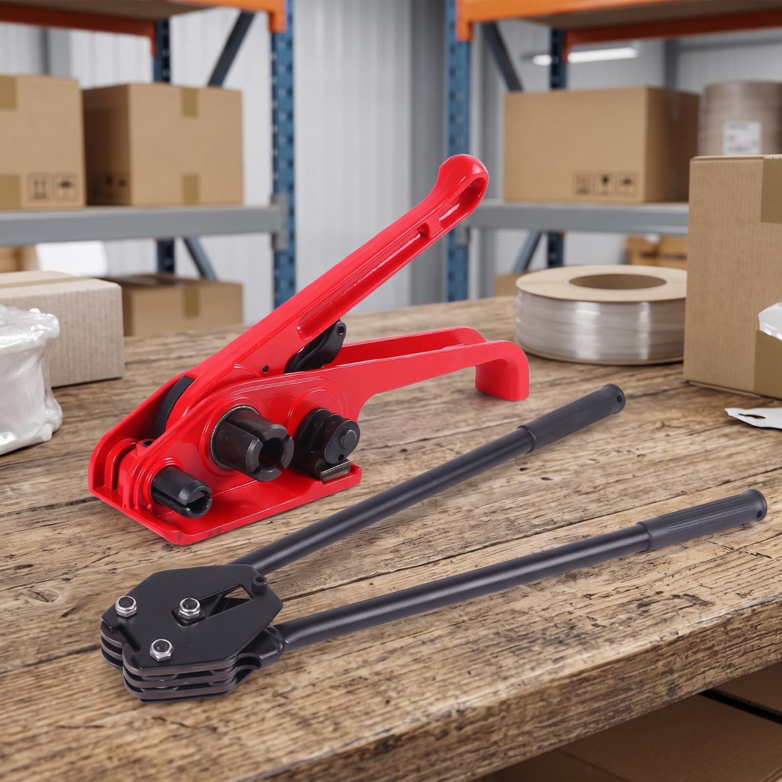 Tendireggia Manuale a Leva Hardware | Kit di Reggiatura, Portatile, Set di Reggia, per Magazzino, Officina, Addetti All'imballaggio