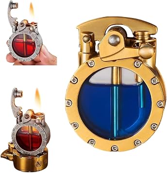 Retro Metal Rocker Kerosene Lighter, for Male Father and HusbandGold