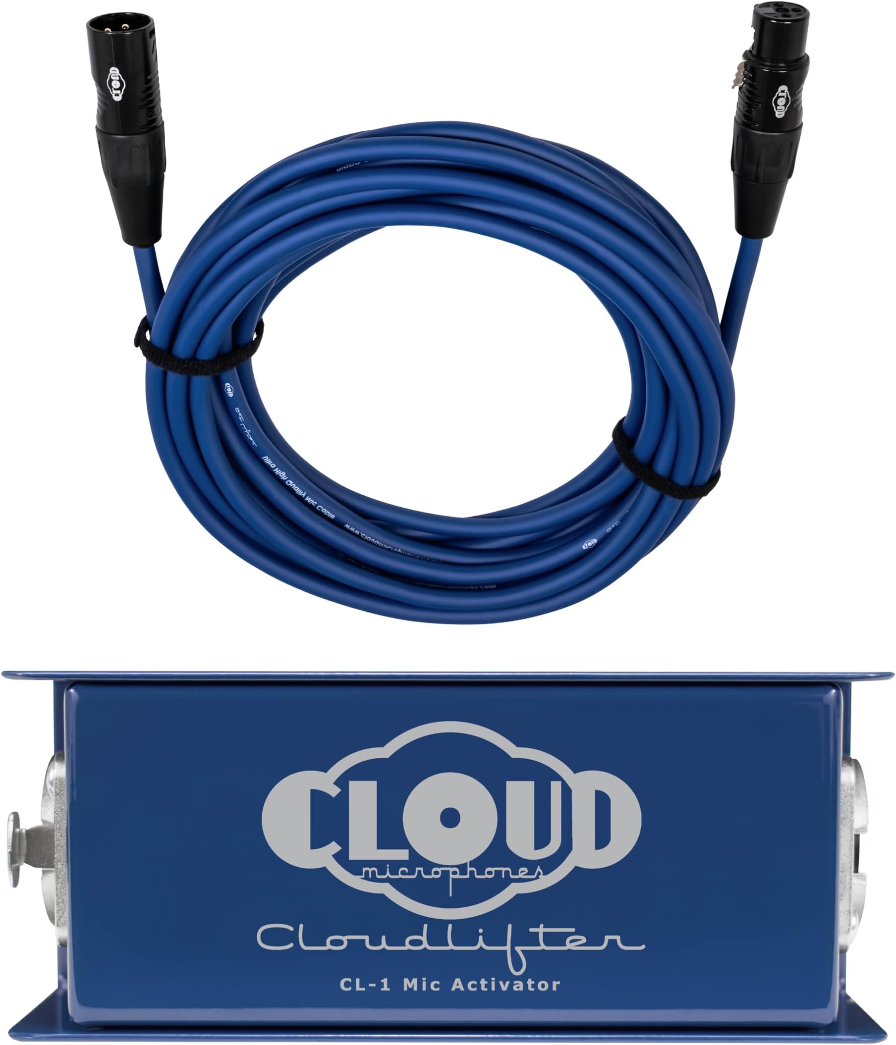 Cloud Microphones - Cloudlifter CL-1 Mic Activator Bundle with Get Lifted Studio Cable Blue w/Gold XLR (2 items) (25ft)