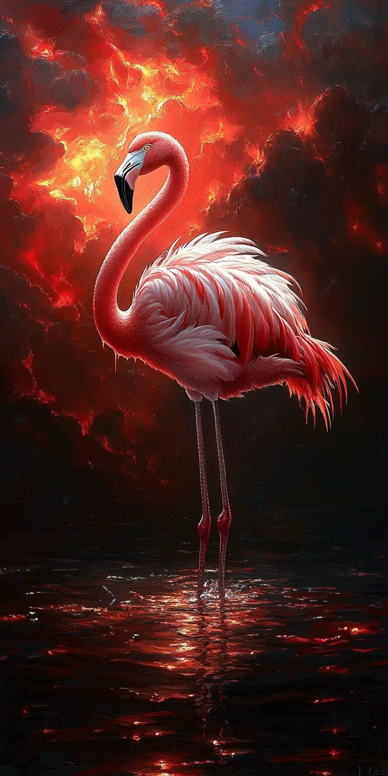 Malowanie według liczb, dla dorosłych, flaming, abstrakcja, 60 x 120 cm, k