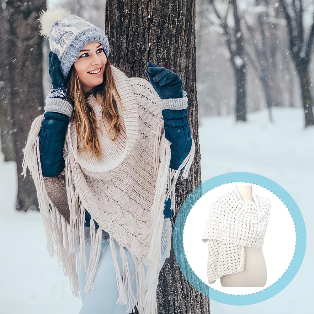 FREEBLOSS Kit de Crochet pour Châle avec Tutoriels Vidéo Étape Par Étape Ensemble de Châles au Crochet avec Fil Kit de Démarrage pour Adultes Artisanat D'Art