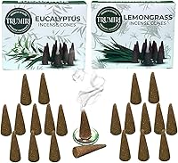Vista 152 de TRUMIRI Incense Cones - Combo Pack of 20 Cone Incense - 10 Nag Champa + 10 Palo Santo - Insence Cones - Incense Cones Scented - Cone Incense Scents
