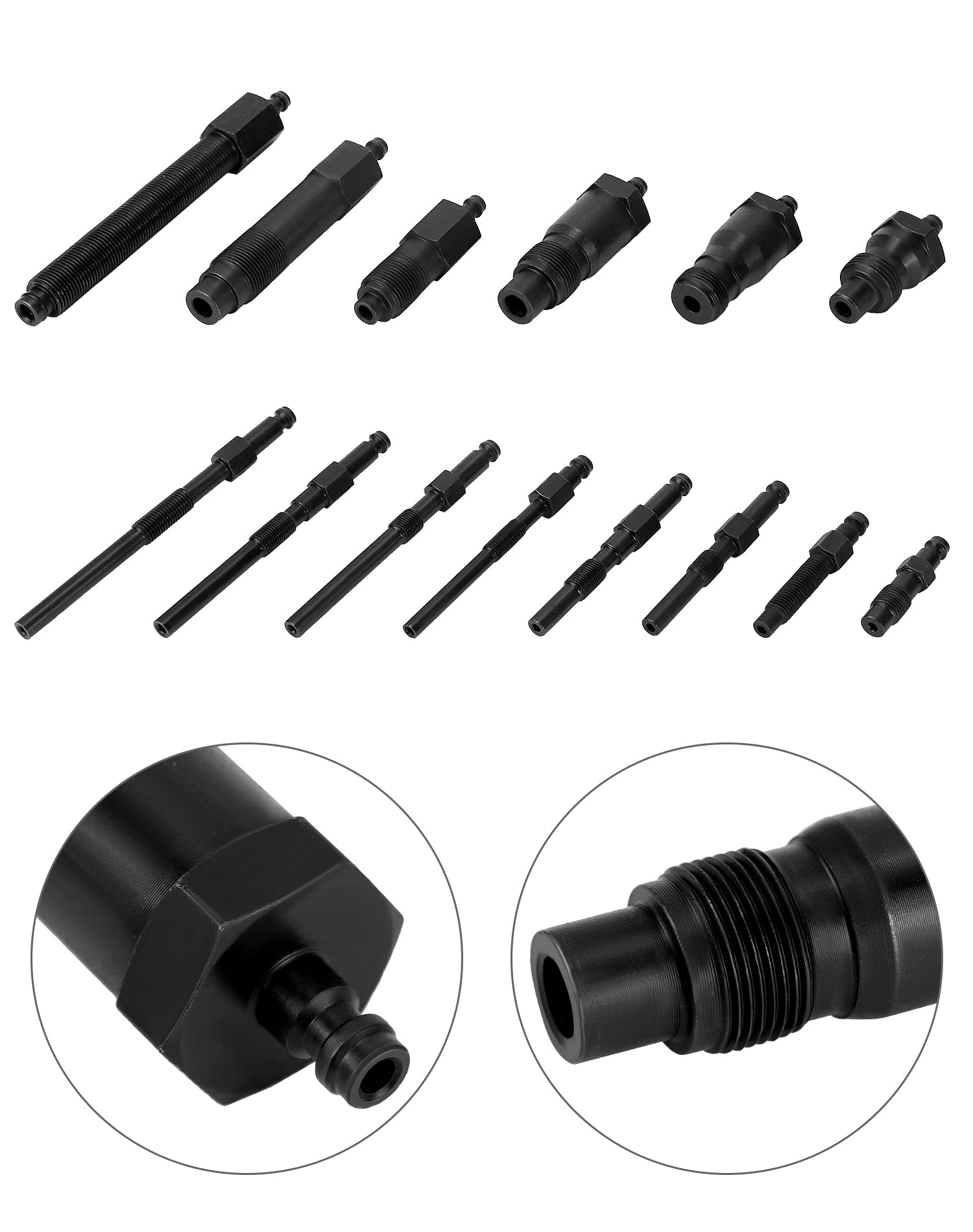 QWORK® Juego de Comprobador de compresión de motor diésel, Medidor de compresor de motor automotriz 0-70 bar
