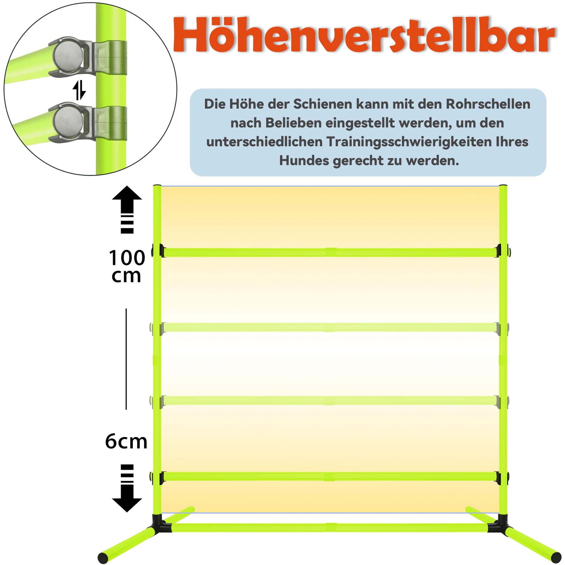 Agility Set Hunde Ausrüstungs 4 x Hürden Höhenverstellbar, Agility Hürdenset Slalomstangen mit Tragetasche, Haustier Agility Trainingsgeräten Hunde Training Set, 104 x 70 x 101 cm, Grün
