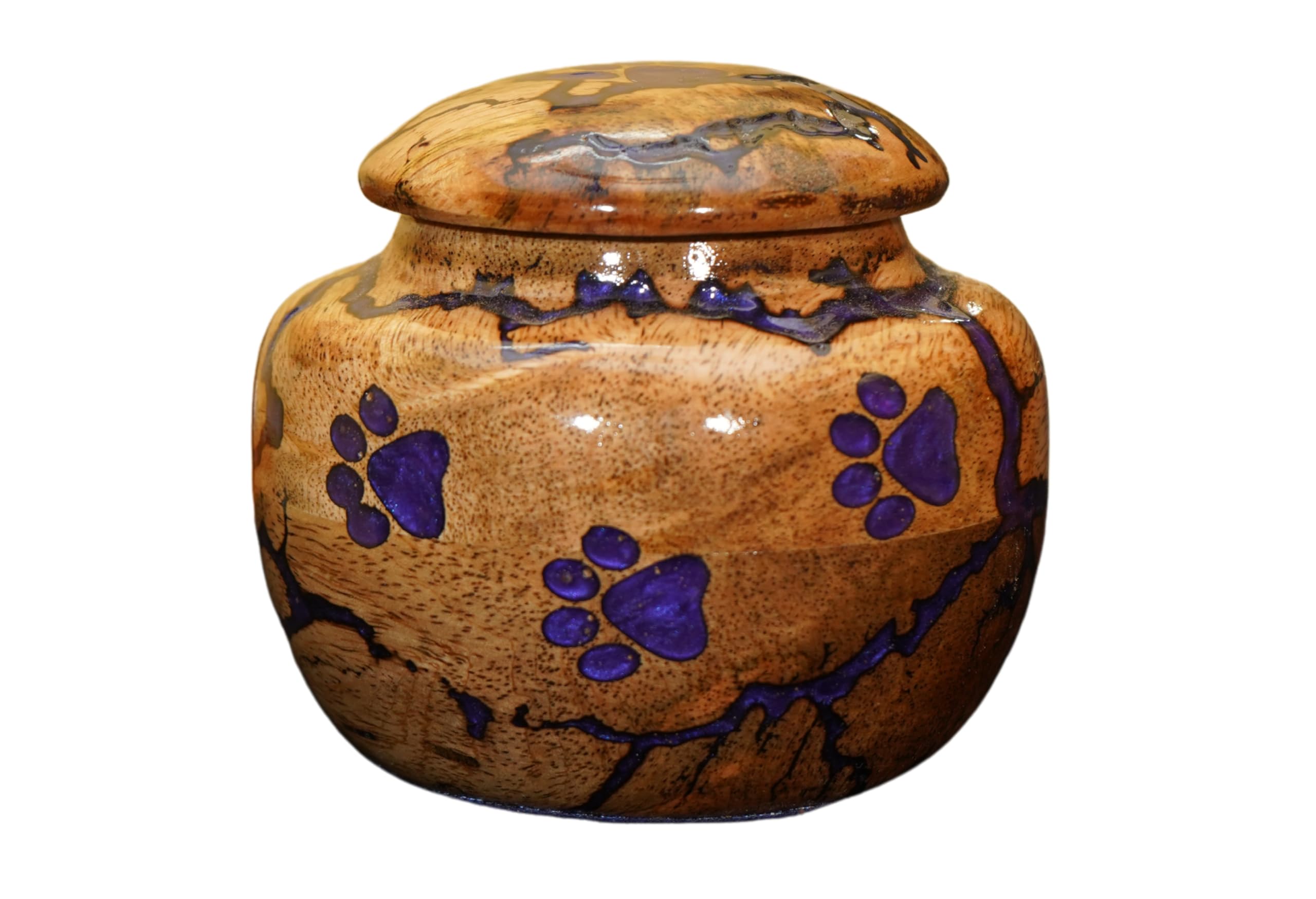 Wooden Urn for Pet Ashes Urn for Dog urn for cat Cremation Pets Memory Box Handcrafted urns Box Multi Colors (Purple, Medium 110 LBS)