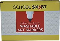 Vista 2 de School Smart Marcadores de arte lavables, punta cónica, color negro, paquete de 12