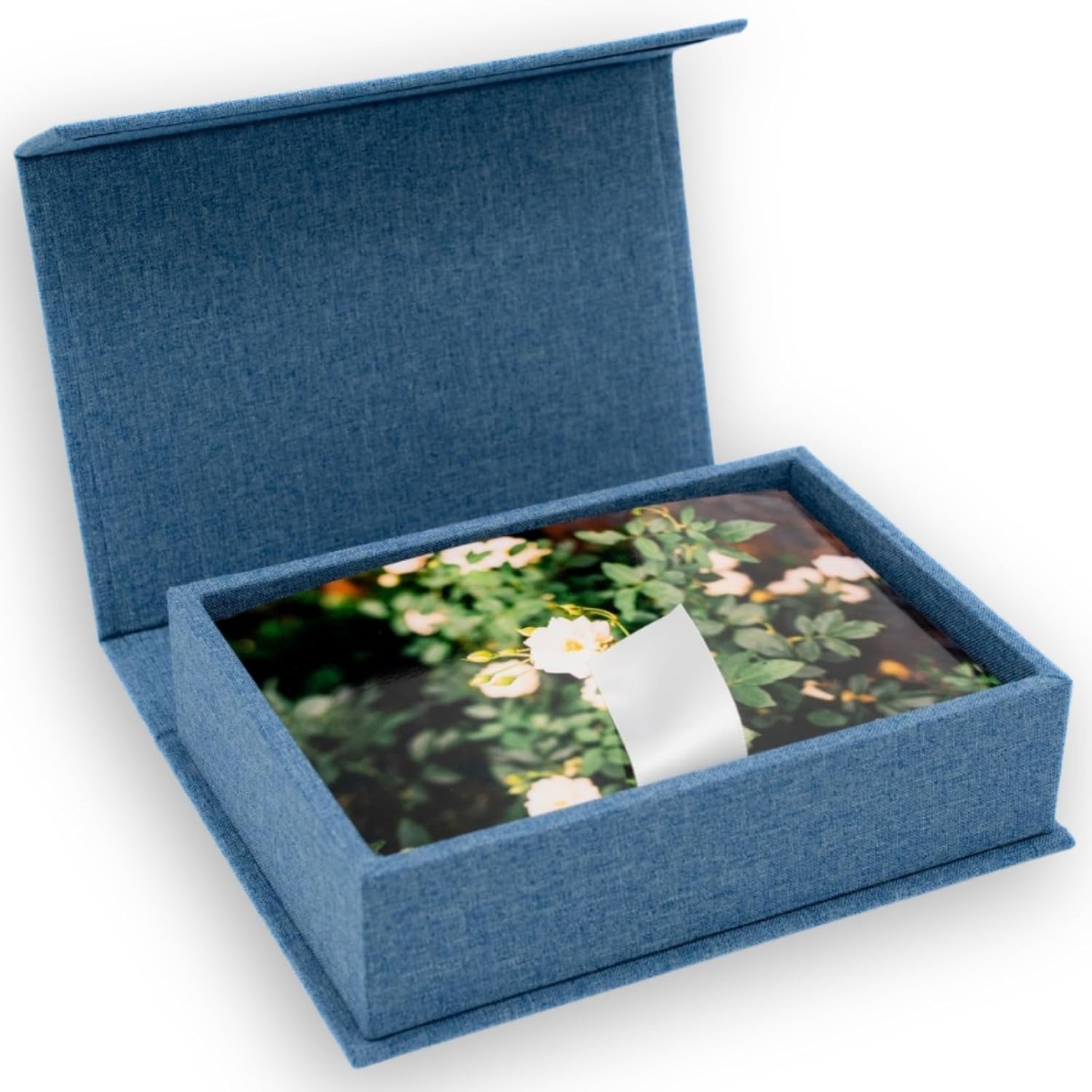French Blue Personalized Baby Keepsake Box – Baby Memory Box for Newborn Memories, Godparent Proposal, Baptism or Christening Keepsake, Pregnancy Announcement & Baby Shower