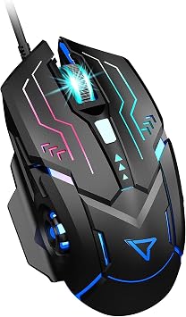 GK-XLI RGB USB Gaming Mouse Wired with Chroma Backlight Mode Adjustable High Precision DPI Ergonomic Mouse for PC Computer Laptop Gamer