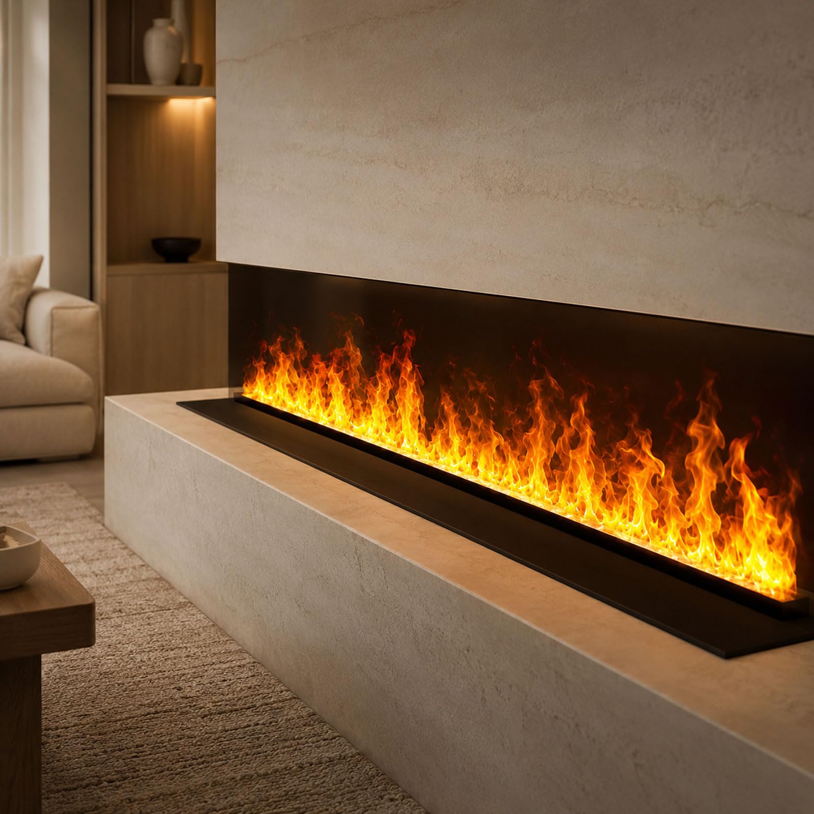 3D-Wasserdampf-Kamin, Elektrischer Kamin mit Zerstäubter Flamme