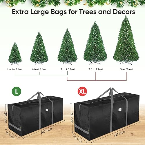 Vista 27 de BALEINE Bolsa de almacenamiento para árbol de Navidad de 7.5 pies, bolsa para árbol de Navidad artificial extragrande resistente con asas reforzadas