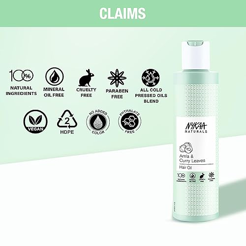 Miniatura 10 de Nykaa Naturals Aceite para el cabello, amla y curry, 6.76 onzas, aceite para el crecimiento del cabello para la pérdida y adelgazamiento del