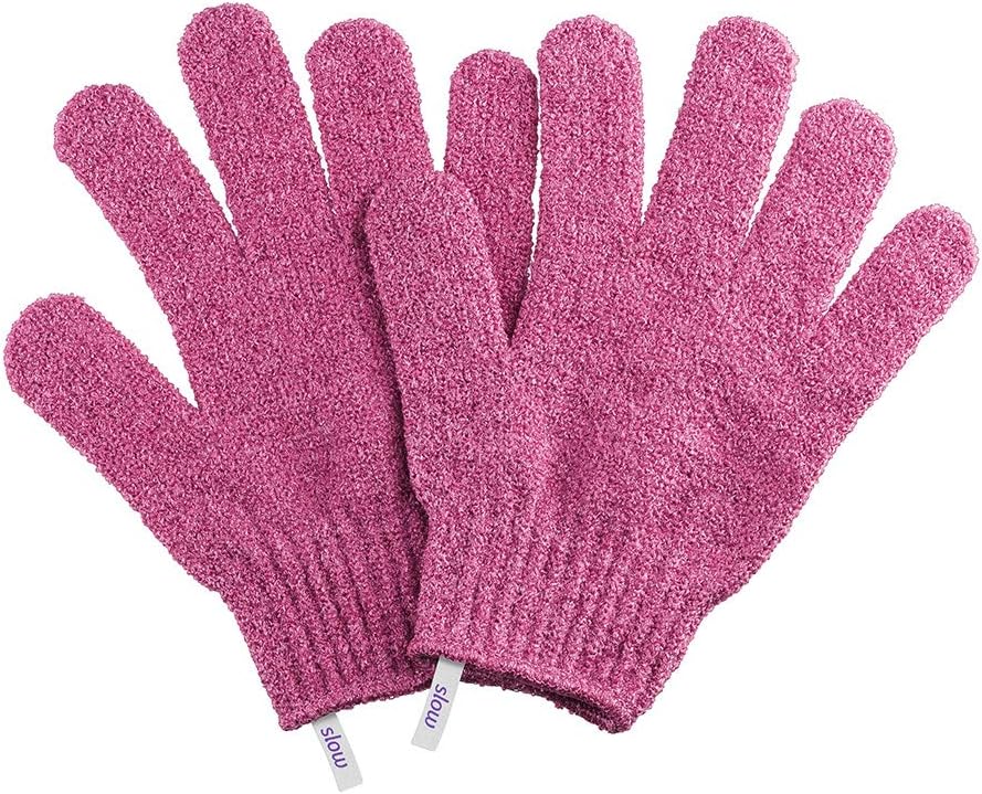 Luva Esfoliante, Cor Rosa ou Roxa, Linha Slow, Lanossi.