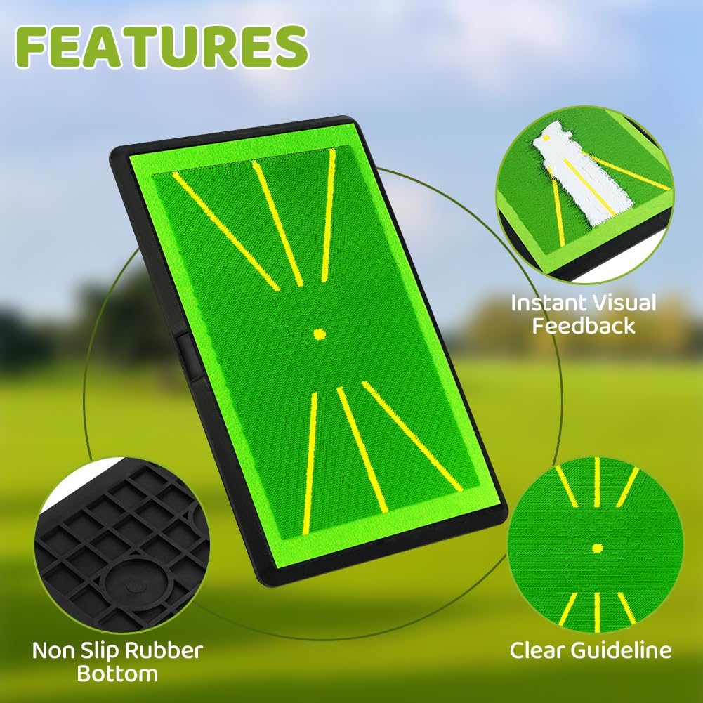 Flintronic Tapete para Swing De Golf, Alfombrilla De Golf para Columpio, Base Goma Antideslizante, para Análisis y Detección de La Ruta de Oscilación, para Hogares, Interiores y Exteriores