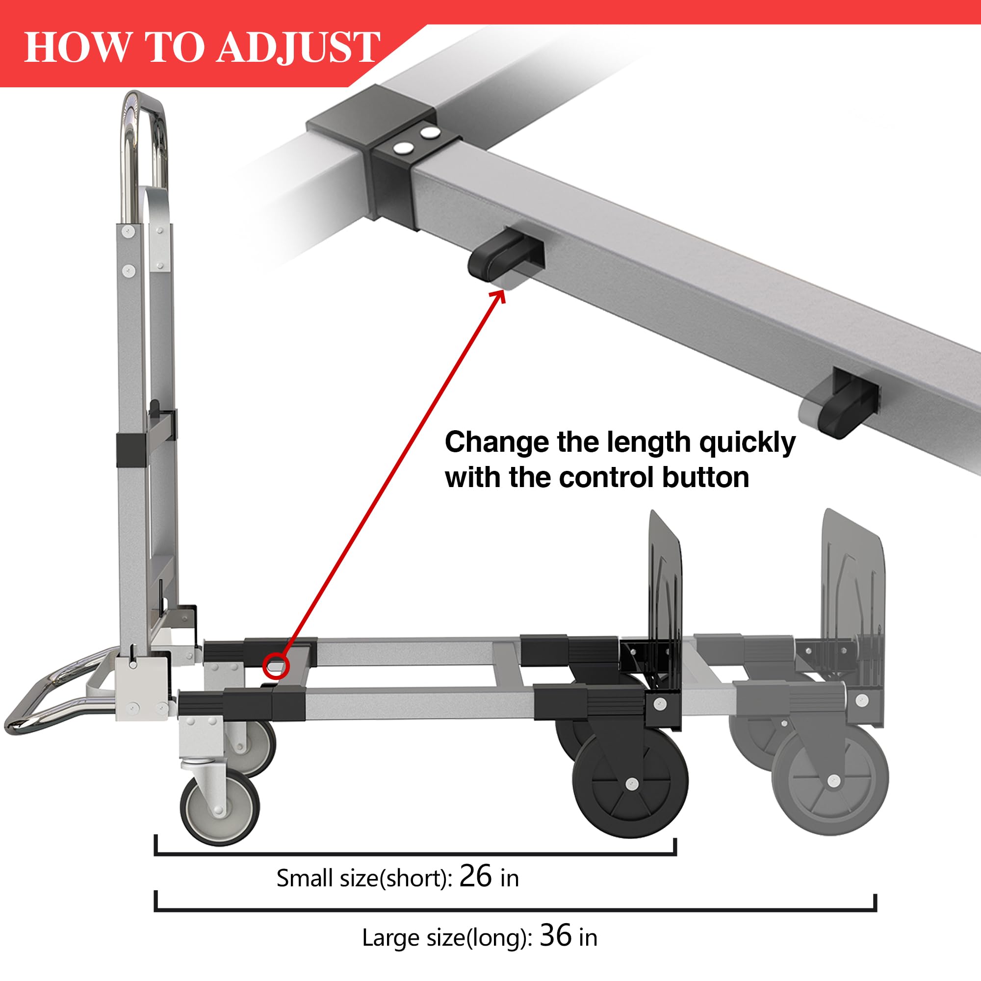 Heavy Duty Hand Truck Dolly - 500lb Capacity -6