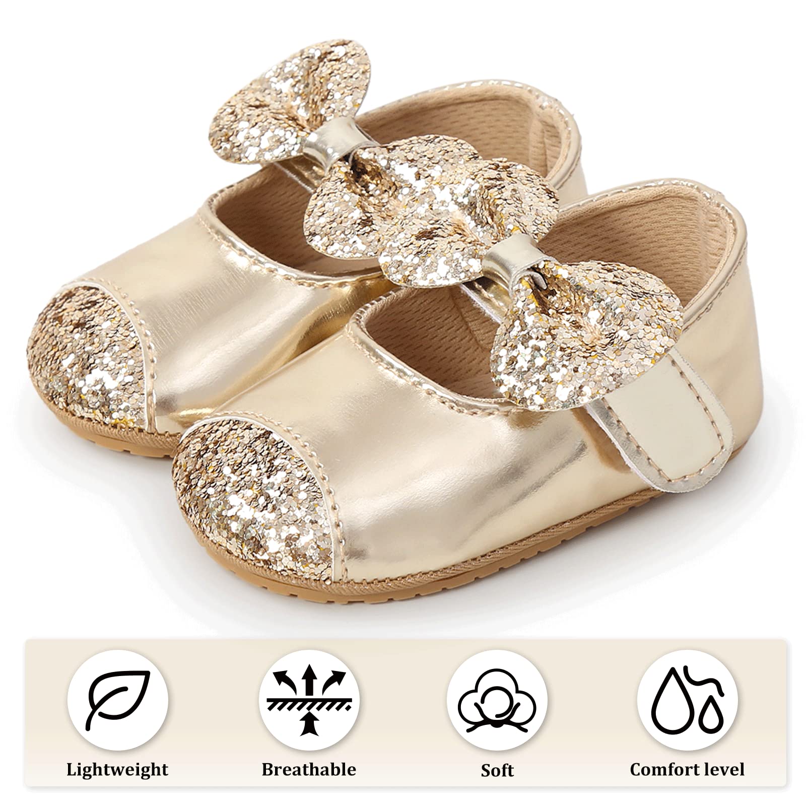 Baby Girls First Walking Shoes Mary Jane PU Leather Anti-Slip Princess Shoes Infant Baby Shoes — view 30