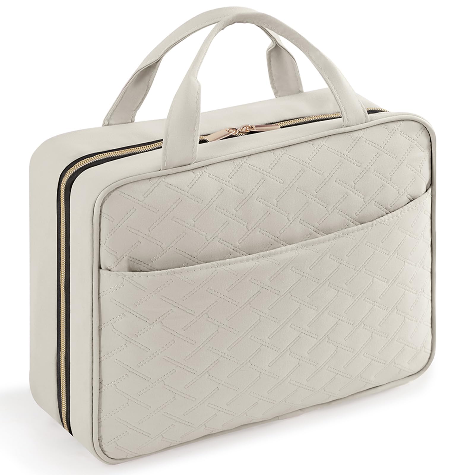 Lifewit Reise Kulturbeutel Damen, große Reise Kosmetiktasche Kulturtasche zum Aufhängen Organizer für Frauen, transparente Schminktasche mit hängendem Haken für Behälter,Groß,Hellgrau