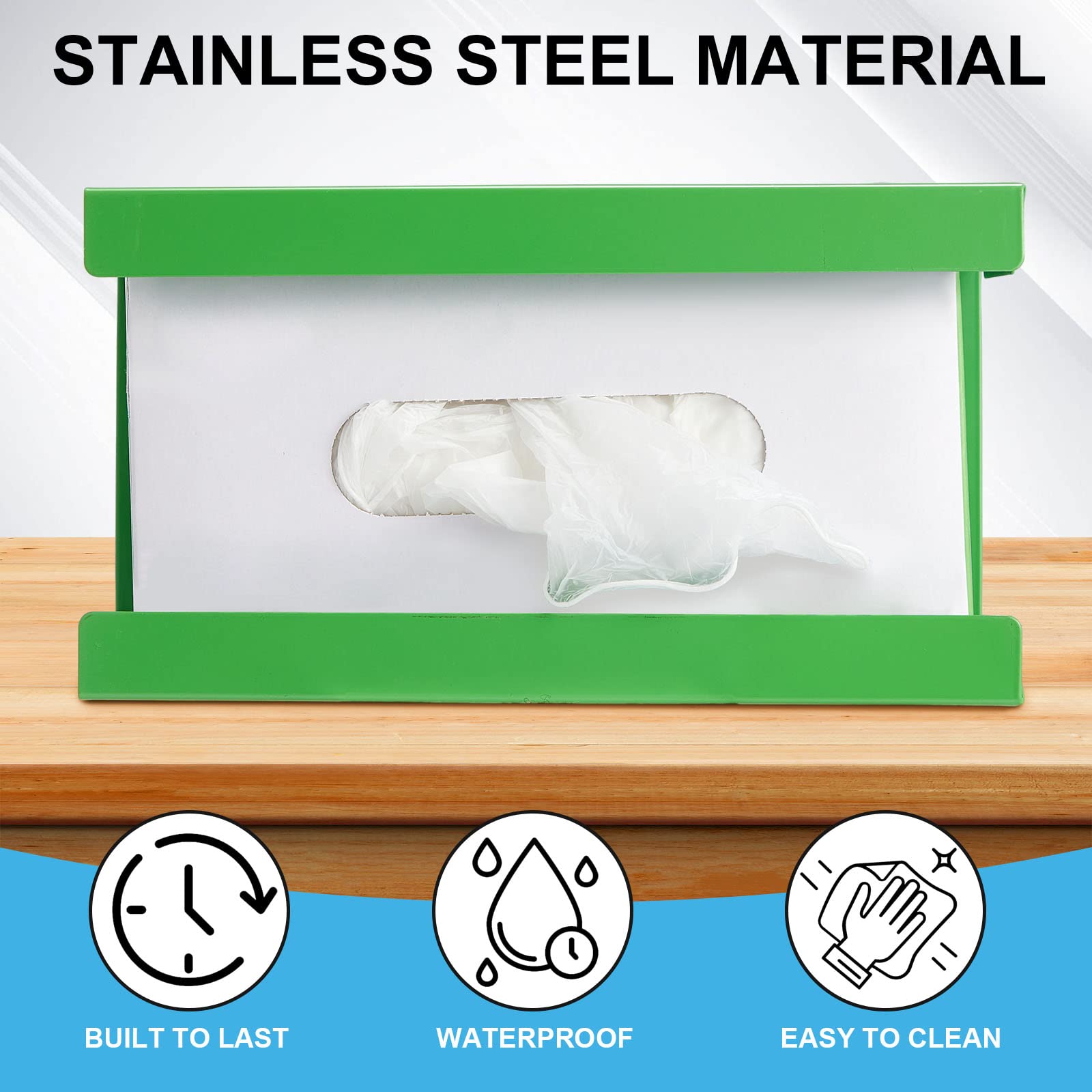 Lounsweer 2 dispensadores magnéticos de guantes con capacidad para cajas de guantes, toallas de calidad comercial, toallitas, guantera de papel, soporte de pared, cocina, nevera, oficina, talleres