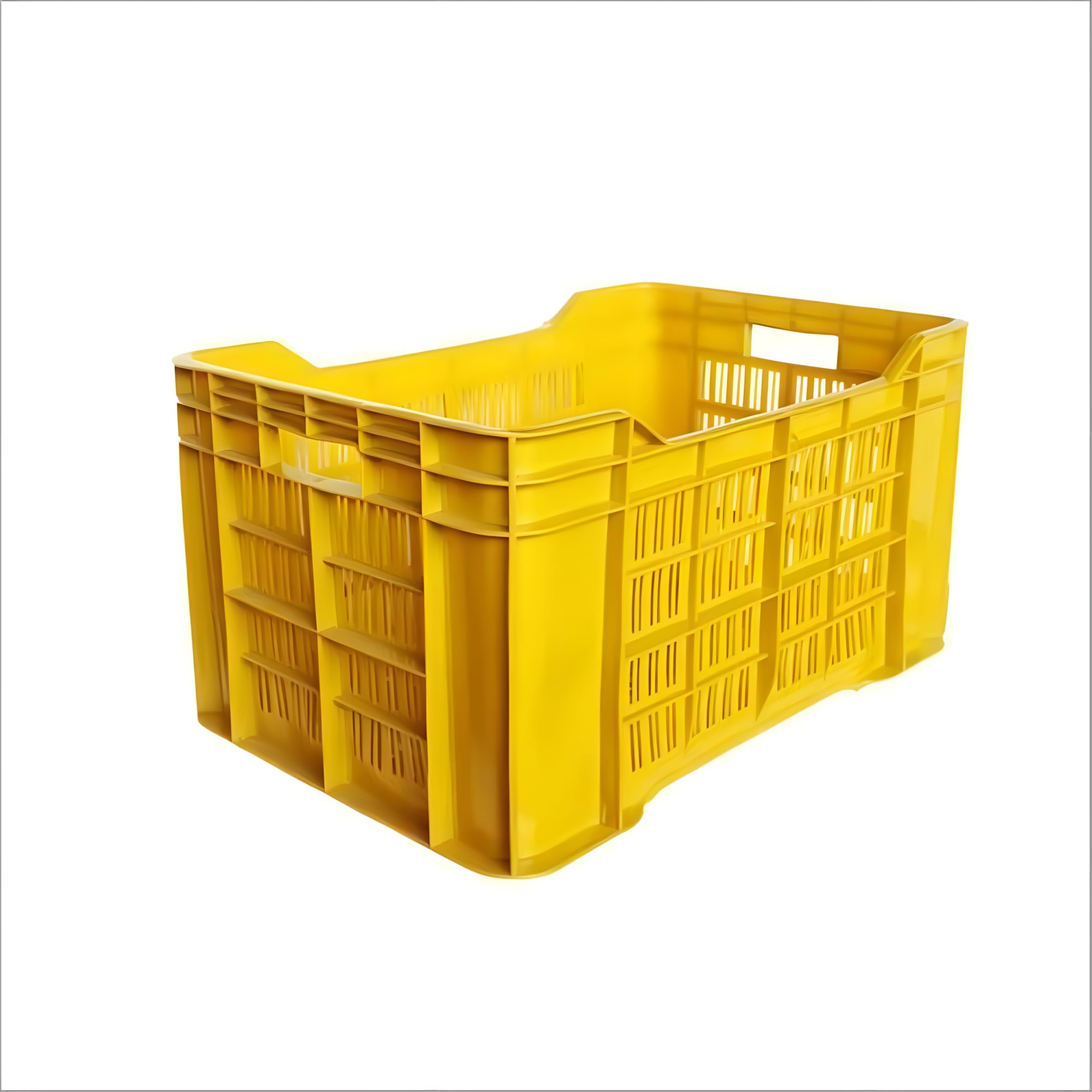Plastic Nilkamal Crate Multipurpose Vegetable, Fruit Crate, Storage & Organizer for Home, Strong & Durable (542 x 360 x 300 mm, Yellow)