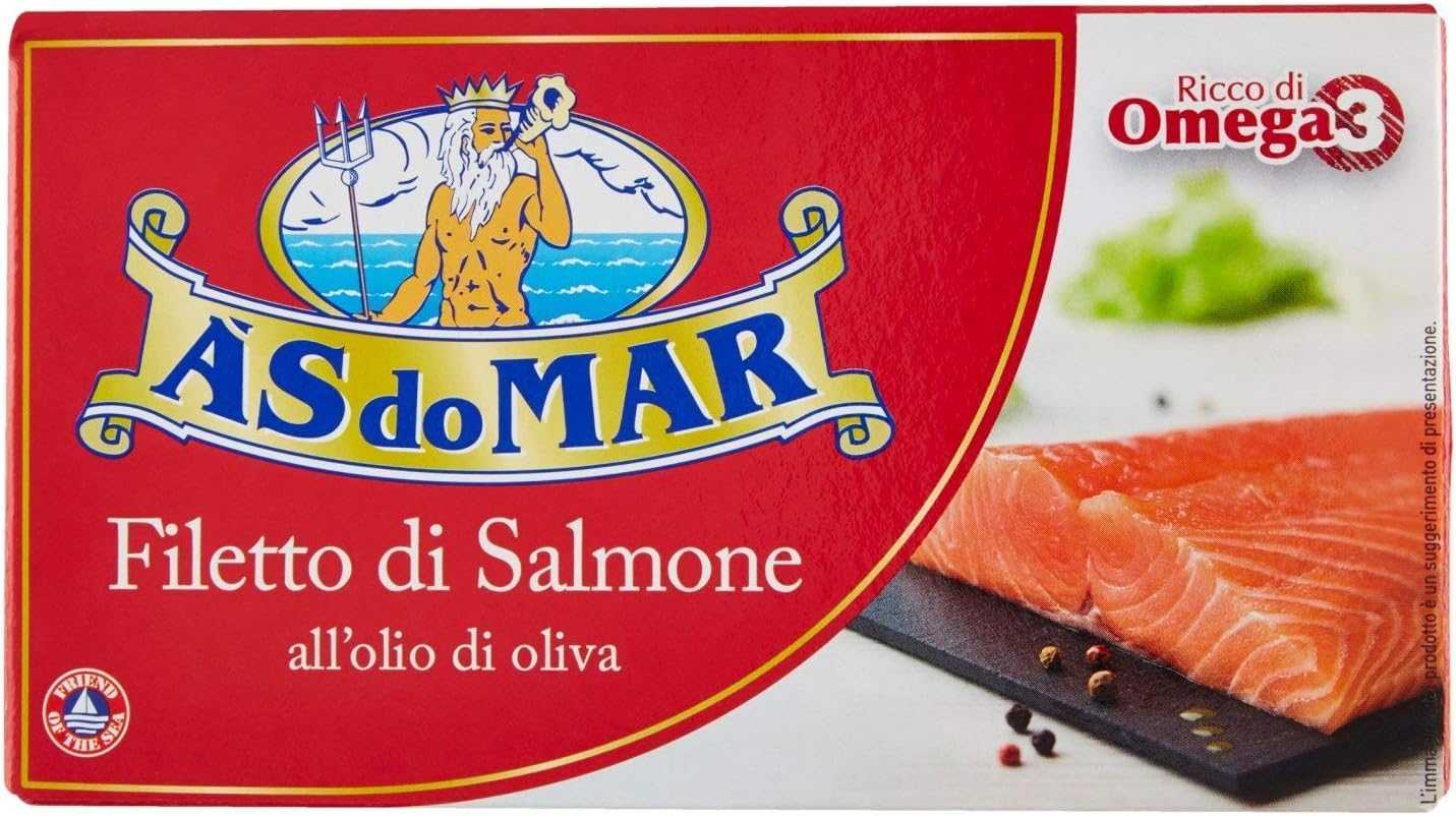 Asdomar - Filetti di Salmone all'Olio di Oliva - 3 confezioni da 150 g [450 g]