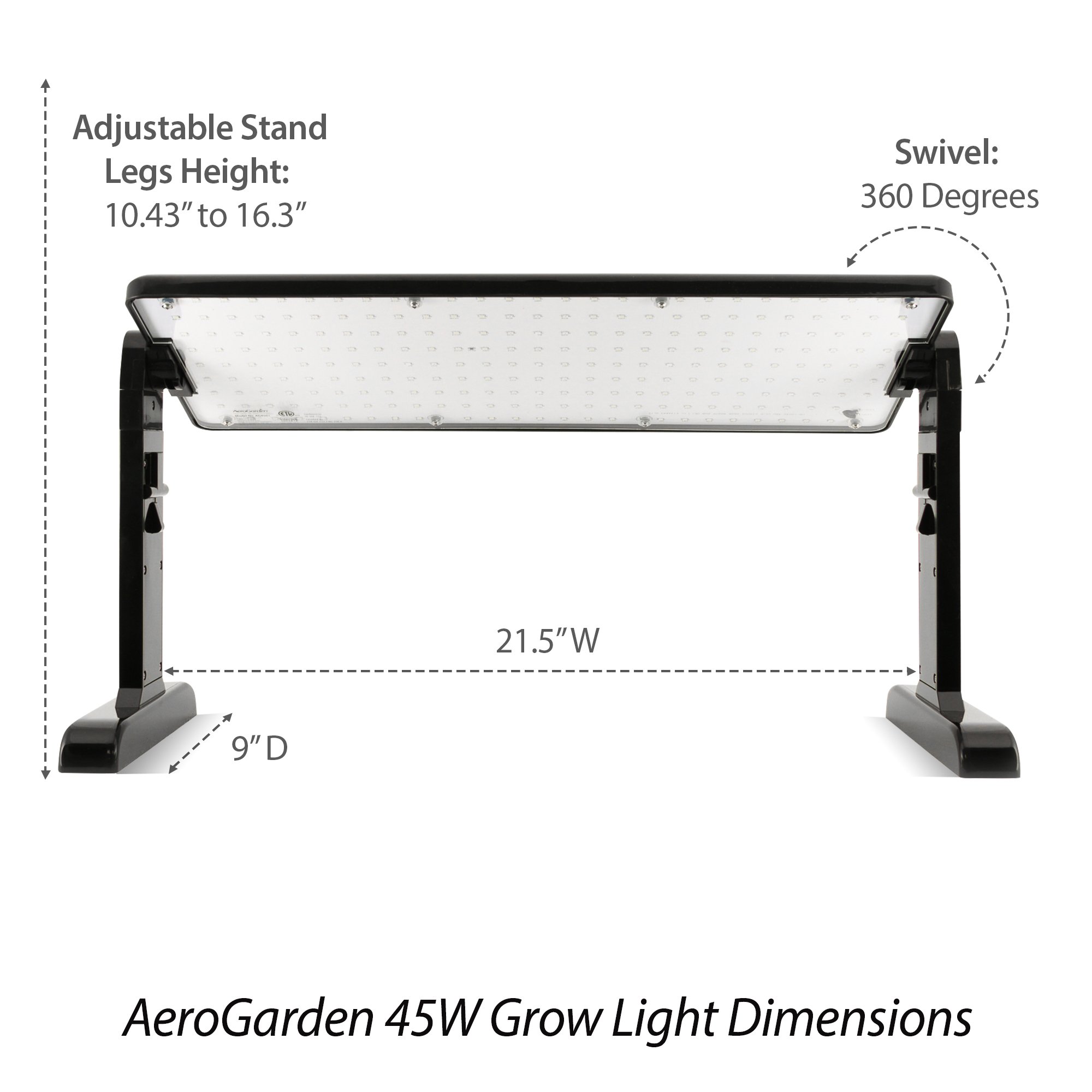AeroGarden 45w LED Grow Light Panel, Black Buy Online in United Arab
