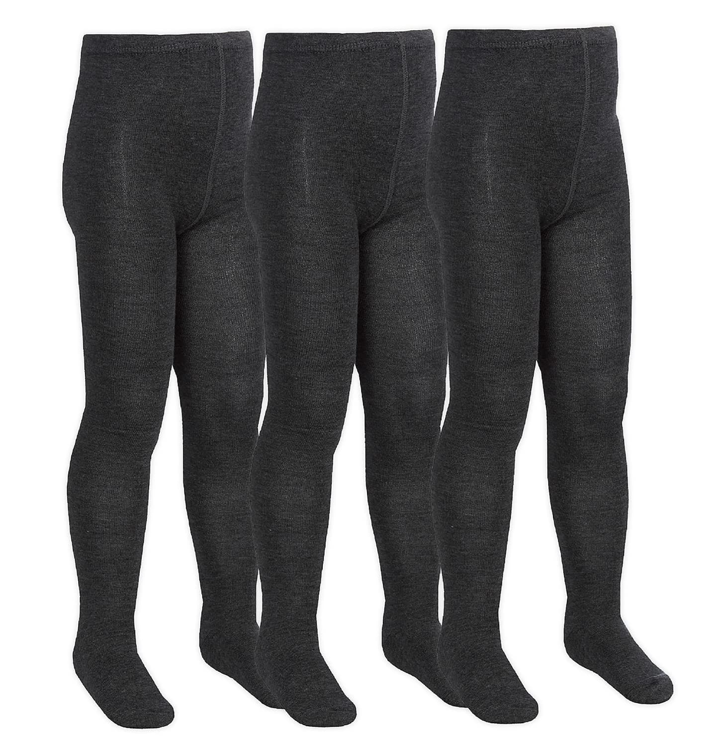 Sock Snob Unisex Kids Grey 3 Pairs Girls Bamboo Breathable Tights