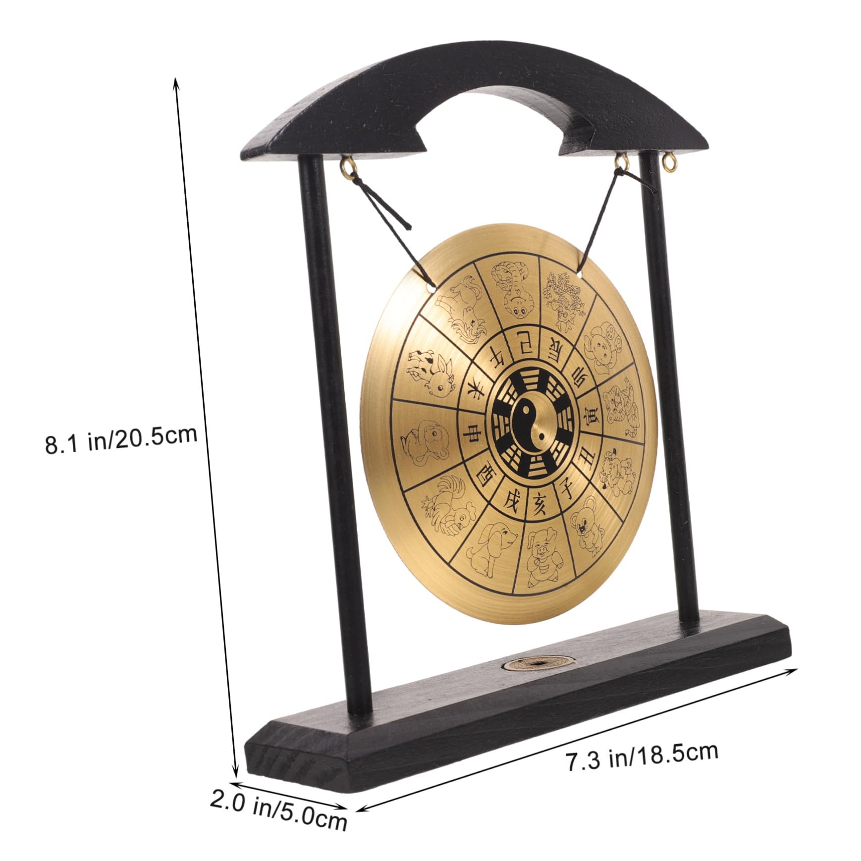 FUNOMOCYA Gong Drumstick Ornament Zodiac Design Unique Gong Craft for Desktop or Home