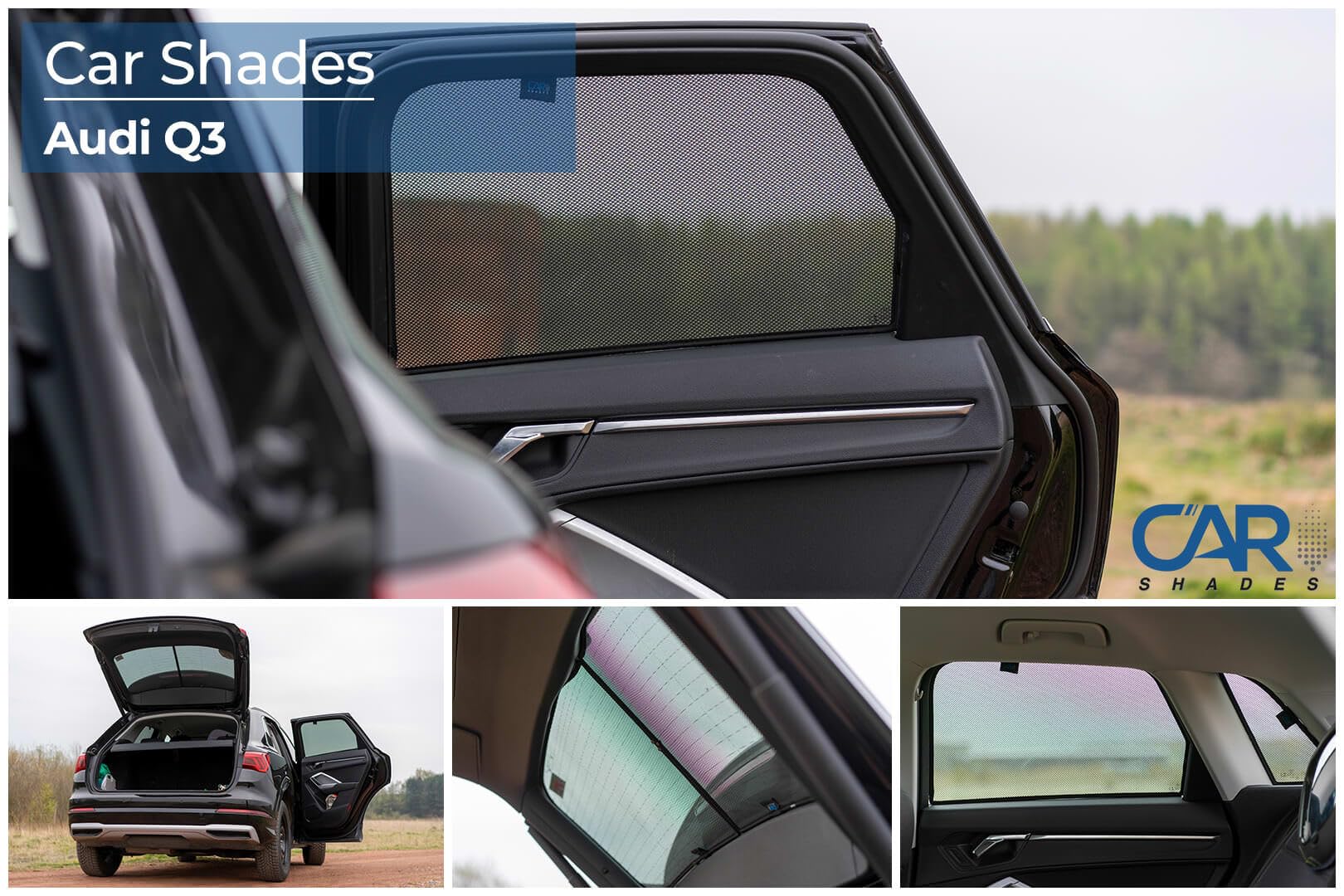 CAR SHADES Set Compatibile con Audi Q3 (F3B) 2019- (6-Parti) Tendine Parasole su Misura